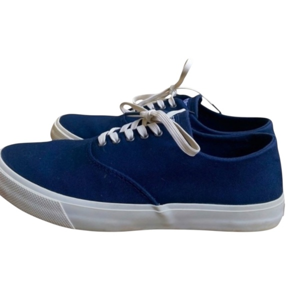Sperry Top Sider Navy Canvas Sneakers 9.5 - Picture 1 of 4
